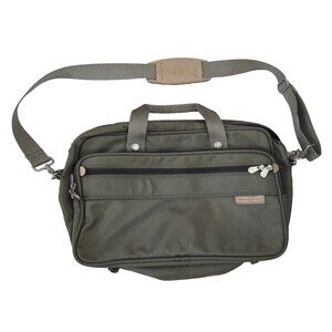 Briggs & Riley Travelware Olive Nylon Expandable Laptop Briefcase Organizer